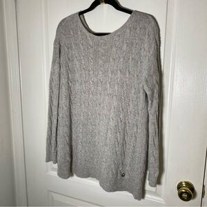 Ralph Lauren Cashmere Wool Sweater Grey Oversized Cable Knit Women’s M